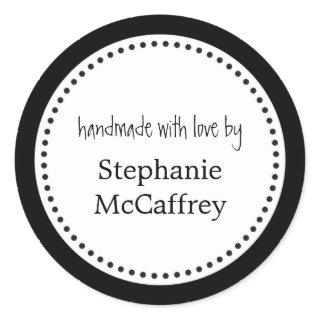 Black white rosette handmade label party favor