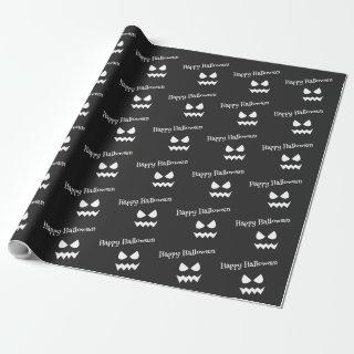 Black & White Scary Halloween Ghost Face Pattern