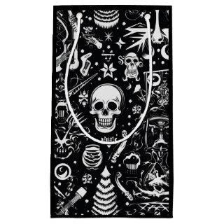 Black & White Skull Gift Bag (Black)