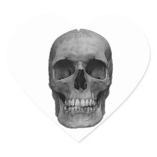 Black & White Skull Heart Sticker