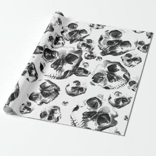 Black & White Skulls Skeleton Skull Art Pattern