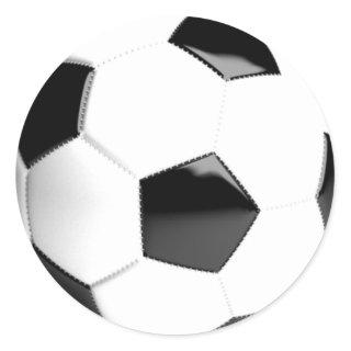 Black & White Soccer Ball Classic Round Sticker