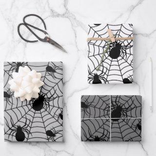 Black White spiders spiderweb Halloween pattern  Sheets
