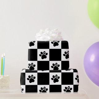 Black & White Square Pawprint