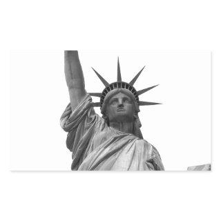 Black & White Statue of Liberty Rectangular Sticker