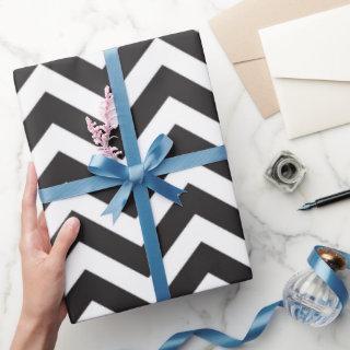 Black & White Thick Chevron Wedding New Year's Eve