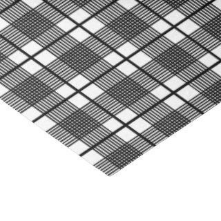 Black White Thin Glen Plaid Pattern Tissue Paper