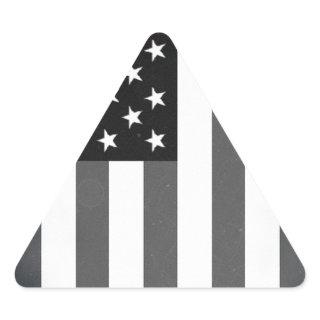 Black & White US American Flag Triangle Sticker