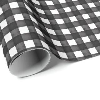 Black & White Watercolor Buffalo Plaid
