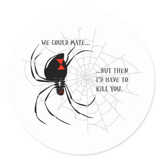 Black Widow Classic Round Sticker