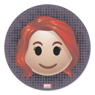 Black Widow Emoji Classic Round Sticker