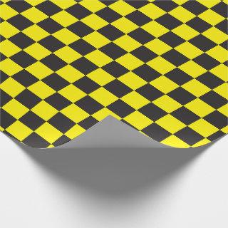 Black & [Yellow] Checker Checkerboard Checkers