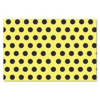 Black & Yellow Medium Polka Dot Chic Tissue Paper