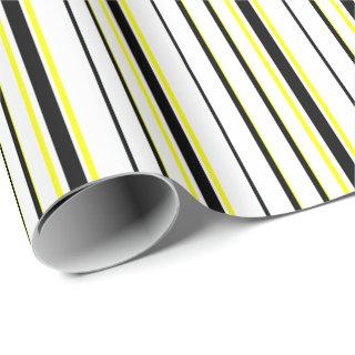 Black yellow white and gray stripes
