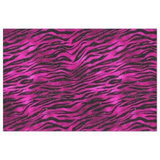 Black Zebra Stripes Animal Print on Hot Pink Tissue Paper