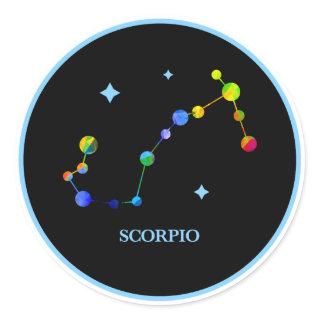 Black Zodiac Scorpio Rainbow Sticker