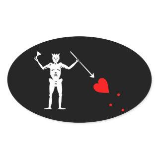 Blackbeard Pirate Sigil Oval Sticker #1