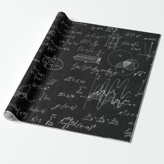 Blackboard inscribed with scientific formulas and