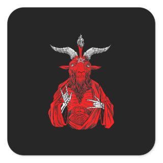 Blackcraft Antichrist Goat Satan Baphomet Square Sticker