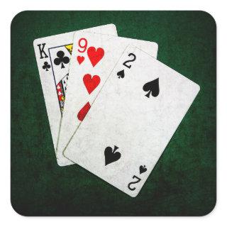 Blackjack 21 point - King, Nine, Two Square Sticker