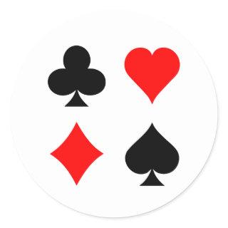Blackjack / Poker Card Suits: Vector Art: Classic Round Sticker