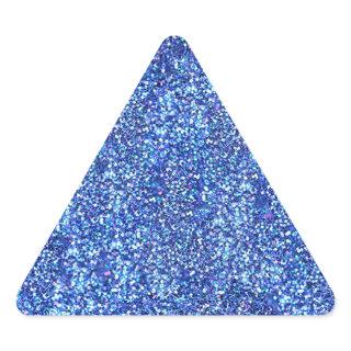 Blank Blue Glitter Look Glamorous Modern Template Triangle Sticker