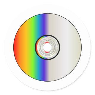 Blank CD Disc With Rainbow Classic Round Sticker