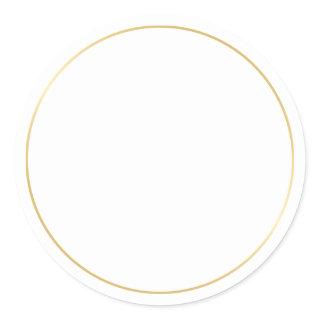Blank Gold and White Classic Round Sticker
