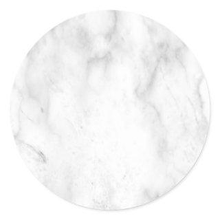 Blank Template Custom Trendy Elegant White Marble Classic Round Sticker