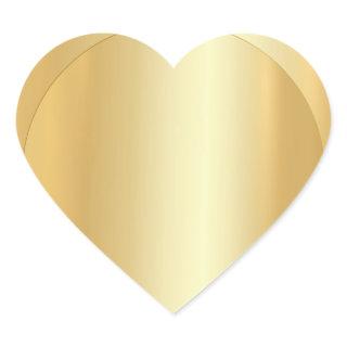 Blank Template Elegant Add Your Text Faux Gold Heart Sticker