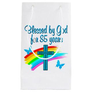 BLESS BY GOD FOR 85 YEARS BLUE CROSS DESIGN SMALL GIFT BAG