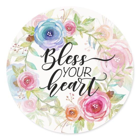 Bless Your Heart, beautiful floral Sticker