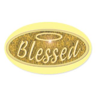 Blessed Shiny Nostalgia Halo Slogan Fun Oval Stick Oval Sticker