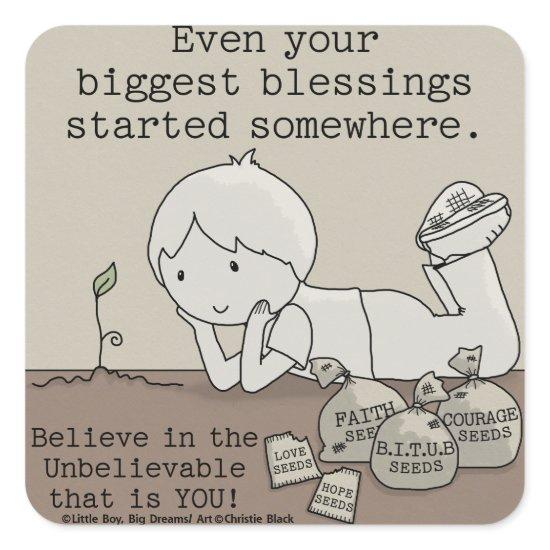 Blessings Started Somewhere Square Sticker