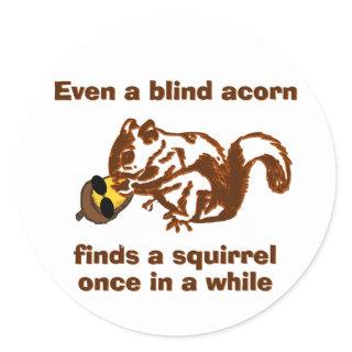 Blind Squirrel Classic Round Sticker