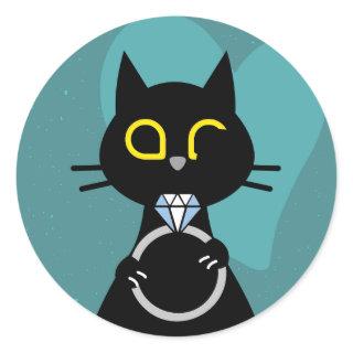 BLING WINK – Funny Proposal Black Cat Sticker