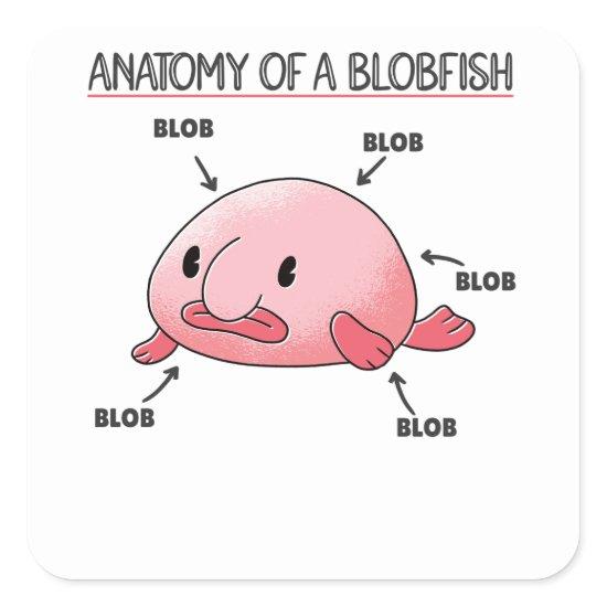 Blobfish Statement Anatomy Of Blobfish Square Sticker
