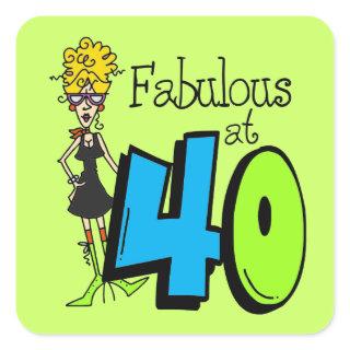 Blond Fabulous at 40 Birthday Square Sticker