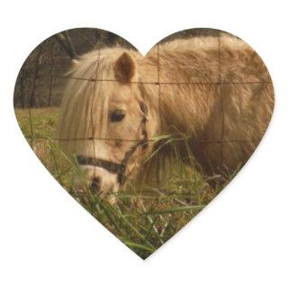 Blond Miniature Pony / Horse Heart Sticker