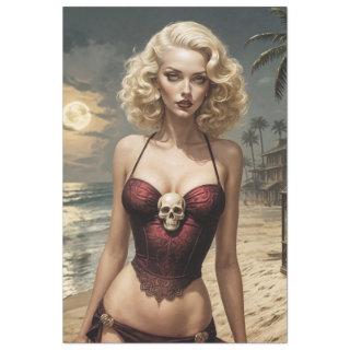 Blonde Bombshell – Edgy Pin-Up Decoupage  Tissue Paper