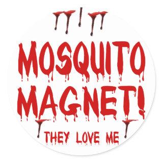 Blood Dripping Mosquito Magnet They Love Me Classic Round Sticker