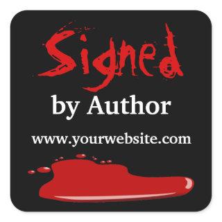 Blood Signed by Author Stickers Customizable