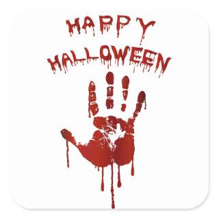 Bloody halloween hand square sticker