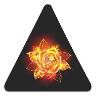 Blooming Fire Rose Triangle Sticker