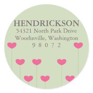 Blooming Heart Round Address Label