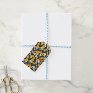 Blooming magnolia and titmouse bird 3 gift tags