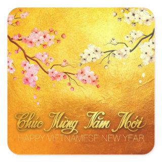 Blossom Tet Hoa Anh Dao Vietnamese New Year SqS Square Sticker