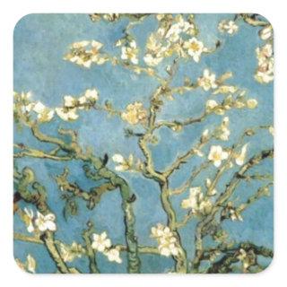 Blossoming Almond Tree by Van Gogh Square Sticker