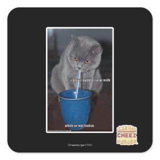 Blows Bubbles in ur milk Square Sticker