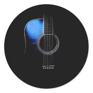 Blue Acoustic Guitar Sticker